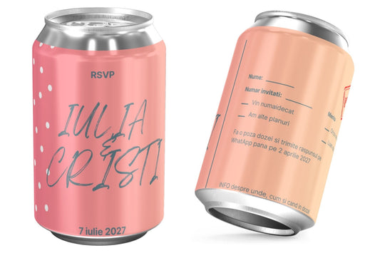 Doza de nunta | roz cald | invitatie + marturie