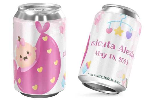 Doza de botez | bebe roz | invitatie + marturie